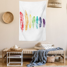 Rainbow Feathers Tapestry