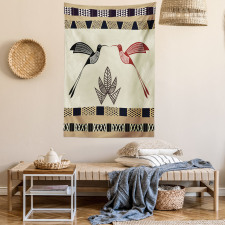 Bamboo Leaf Birds Art Tapestry