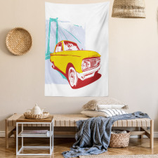 Old Car Grunge Artwork Tapestry