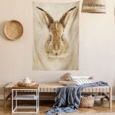 Dots Bunny Geometric Tapestry