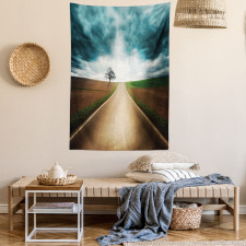 Roads Travel Clouds Tapestry