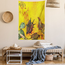 Seashells Animal Grunge Tapestry