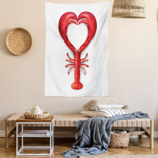 Seafood Lobster Heart Tapestry