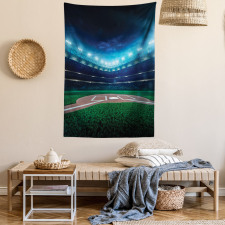 Baseball Stadium Night Tapestry