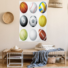 Sports Balls Pattern Tapestry