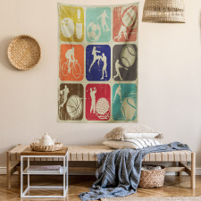 Grunge Sports Banners Tapestry
