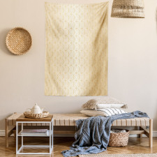 Geometric Gold Patterns Tapestry