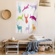 Colorful Jumping Animals Tapestry