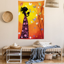 Floral Dress Tapestry