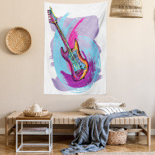 Hand Drawn Guitar Grunge Tapestry