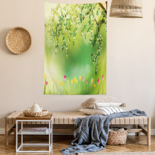 Colorful Tulips Tree Tapestry