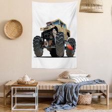 Monster Truck Racing Tapestry