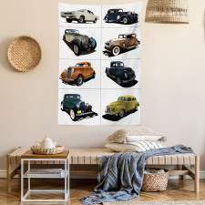 Collage of Fifties Car Tapestry