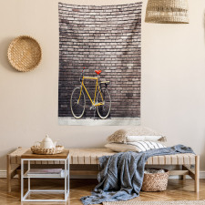 Retro Bicycle on Wall Tapestry