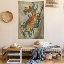 Koi Fish Art Tapestry