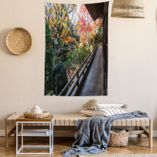 Wooden Balcony View Tapestry