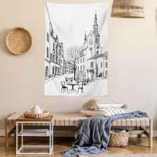 Old City Sketch Tapestry