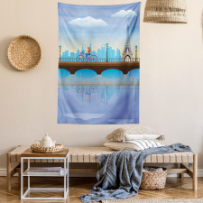 Eiffel Tower Cartoon Art Tapestry