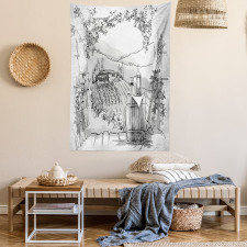 Valley Winery House Art Tapestry