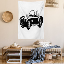 Classic Car Silhouette Tapestry