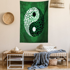 Ying Yang Green Harmony Tapestry