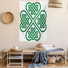 Monochrome Clover Art Tapestry