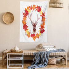 Autumn Leaves Wreath Art Tapestry