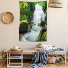 Watercolor Stream Jungle Tapestry