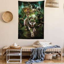 Fantasy Tiger Galaxy Tapestry