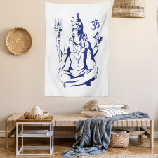 Sacred Ritual Lotus Pose Tapestry