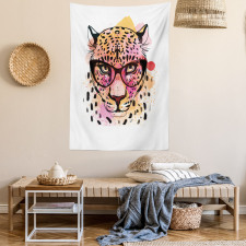 Modern Hipster Leopard Tapestry