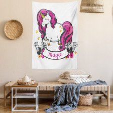 Unicorn with Pink Hair Tapestry