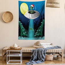 Alien Christmas Art Tapestry