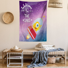 Spaceship Alien Kids Tapestry