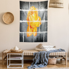 Warm Rose Brick Wall Tapestry