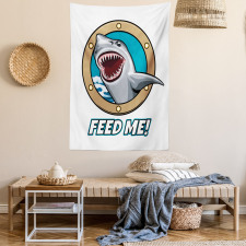 Feed Me Words Shark Tapestry
