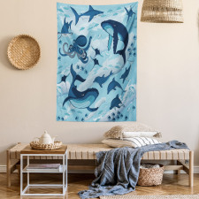 Dolphins Octopus Starfish Tapestry