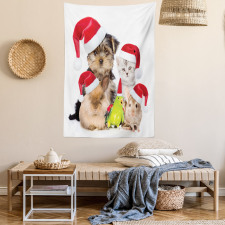 Christmas Theme Pets Tapestry