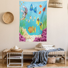 Cartoon Underwater Theme Tapestry