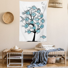 Sea Animals on Tree Theme Tapestry