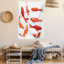 Koi Shoal Chinese Animal Tapestry