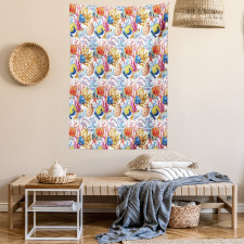 Coral Reef Scallop Shells Tapestry