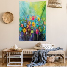 Colorful Dandelions Tapestry