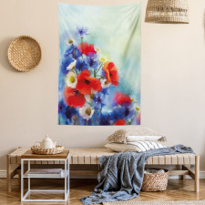 Poppy Chamomile Bouquet Tapestry