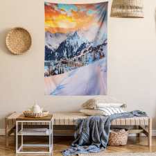 Winter Season Mountain Tapestry