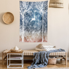 Flying Deer Ombre Snow Tapestry