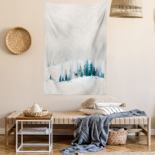 Watercolor Art Pine Trees Tapestry