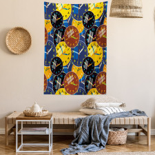 Clock Faces Pattern Tapestry