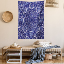 Bohemian Floral Circle Tapestry