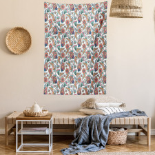 Motifs with Flower Leafs Tapestry